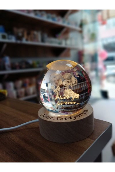 BlcBoutique Kişiye Özel Forever Işıklı Kar Küresi USB Led Gece Lambası