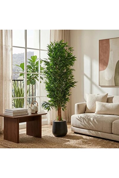 Al Hadaya Mall Artificial Tree with Elegant Design-Black-28X28X200 cm