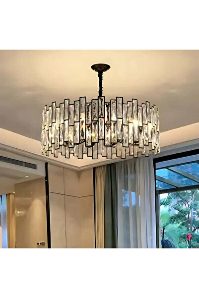La Cucu Candelabru Cristal MALBORK Eleganza 6xE27, Diametru 49cm, Negru, Inal...