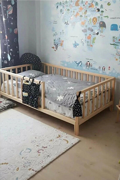 BRK Design BA AHŞAP Ahşap Montessori Sağ Kapı Ayaklı Yatak_100X200
