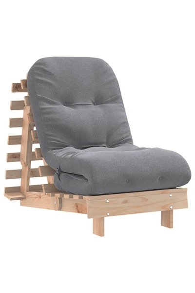 vidaxl Canapea futon cu saltea, 60x206x11 cm, lemn masiv de pin