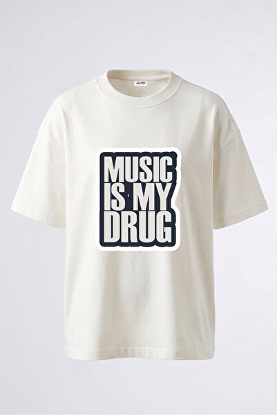 Anetos Tricou supradimensionat alb din bumbac cu imprimeu pe spate cu slogan ...