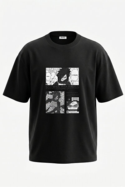 Anetos Tricou oversize negru din bumbac cu imprimeu pe spate Madara Uchiha De...