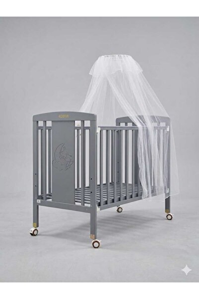 DAY BY DAY Elegant Wooden Baby Cot with Mosquito Net and Added 360 Wheels