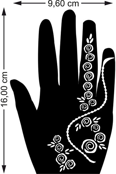 hennadibace Kına Kalıbı (GEÇİCİ DÖVME ŞABLONU) Hint Kınası Henna Tattoo Stenc...