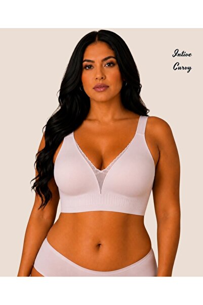 İntive Lingerie Sutien Intive Curvy cu dantelă transparentă în față, cu decol...