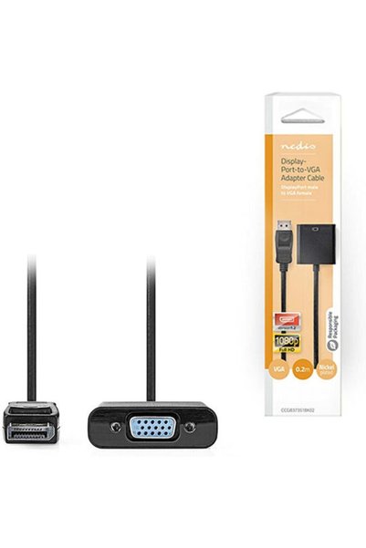 Nedis Καλώδιο DisplayPort αρσενικό - VGA θηλυκό 0.2μ Μαύρο (CCGB37351BK02)
