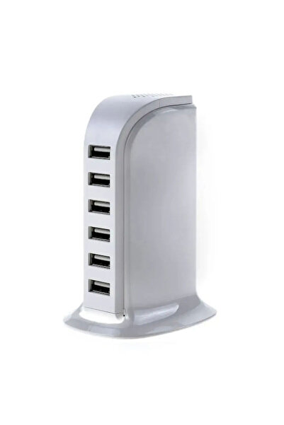 OEM Βάση φόρτισης με 6 θύρες USB-A 30W σε λευκό χρώμα (Power Tower)