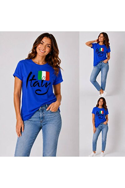 ENB1R MODA Ιταλία Τυπωμένο μπλουζάκι Unisex με χρώματα ιταλικής σημαίας και σ...