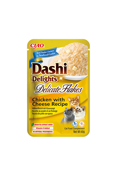 Inaba Ciao Dashi Delights Fulgi Delicați cu Pui și Brânză Hrană pentru Pisici...