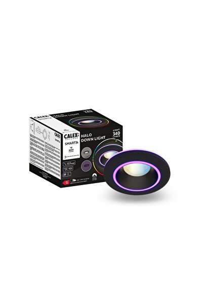 Calex Spot LED inteligent de tavan 10 cm RGB Alb Cald 6.5W Negru