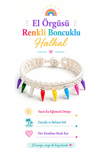 NEHOLİA Hand Knitted Anklet Women's Anklet Beaded Pearl-Colored Wedding Dress...