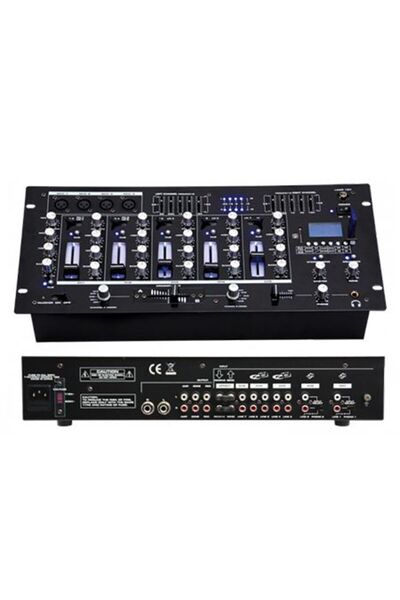 BST Mixer audio cu 6 canale, cu Bluetooth, USB/SD, 14 intrări, montabil în ra...