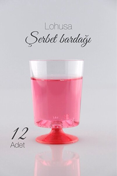 Ezupack 12'Lİ 170 ML Kırmızı Ayaklı Lohusa Zemzem Şerbet İkram Bardağı Kahve ...