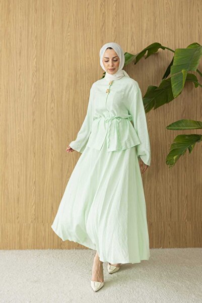 MYGİYİMİSTANBUL Premium Quality Strawberry Fabric Skirt Set
