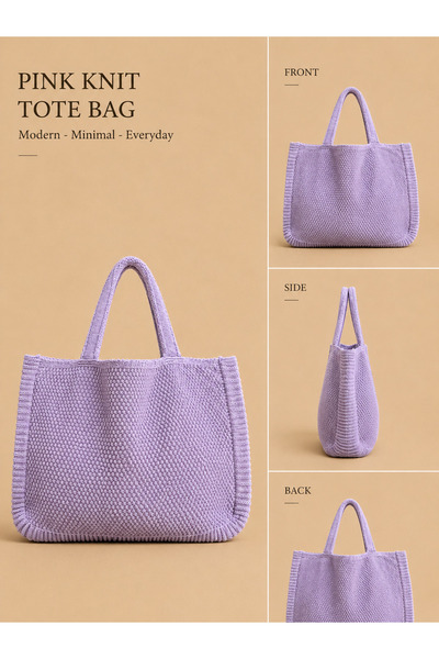 Sea Style Modern Textured Shopper and Beach Knitwear Shoulder Bag