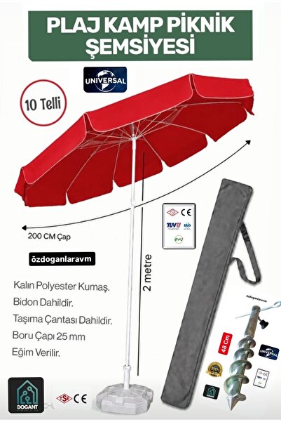dogant özdoğanlar avm Plaj Bahçe Balkon 200 Cm /10 Telli Şemsiye Taşıma Çanta...