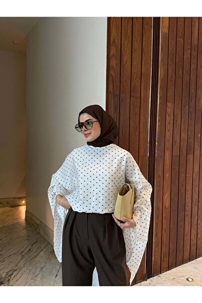 Aida Scarfs Kahve Puan Desenli Panço