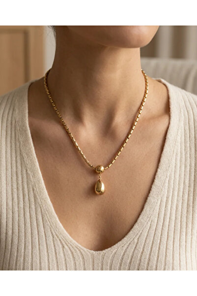 Dorvina 316L Steel Gold Color Snake Back Chain Model Drop Dangle Women's Neck...