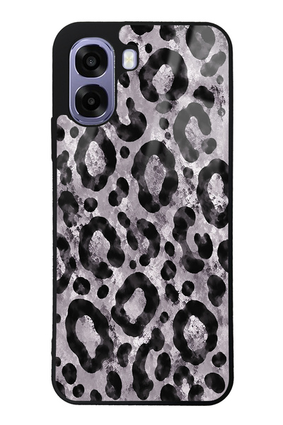 Spoyi Oppo A6T Gray Leopar Tasarımlı Glossy Telefon Kılıfı