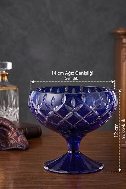 DECOSTYLE Renkli Kristal Dekor ayaklı Şekerlik Şık Sunum & Çeyizlik Lokumluk