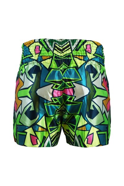 Dragondo MT3043 Muay Thai - Pantaloni scurți de kickboxing, verzi, cu imprimeu digital