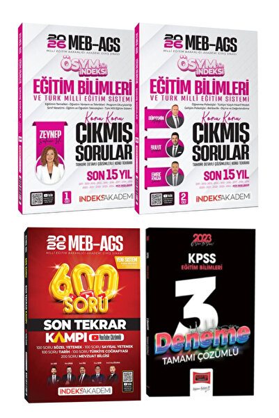 İndeks Akademi 2026 MEB-AGS Eğitim Bilimleri Konu Konu Son 15 Yıl Çıkmış Soru...
