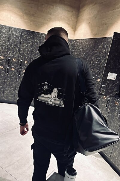 The Champ Clothing Muška oversize majica sa kapuljačom Ring Spirit crna – sa ...