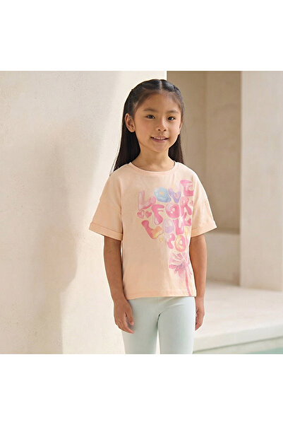 Juniors Crew Neck Short Sleeves T-shirt with Graphic Print
