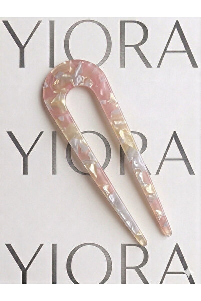 yiora Bone Luxury Acetate French Handmade U Model Bun Hairpin 13-14 cm