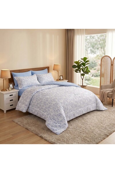 ODS 6 Piece Floral Comforter Set, Microfiber Bedding Set with Comforter, Fitt...
