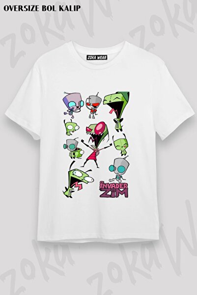 ZOKAWEAR Μπλουζάκι Unisex Loose Fit με στάμπα Invader Zim v8