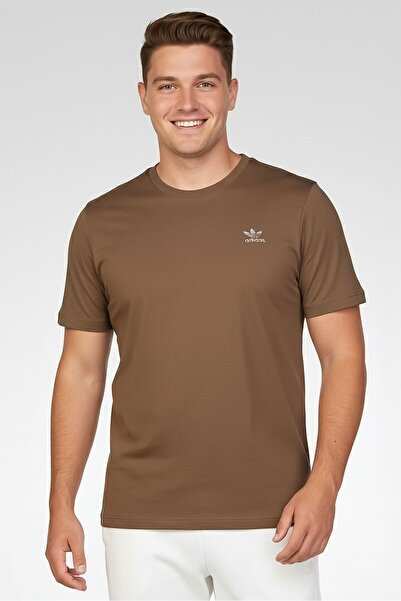 adidas Men Sportswear Fit Short Sleeve Outdoor T-Shirt, Taupe