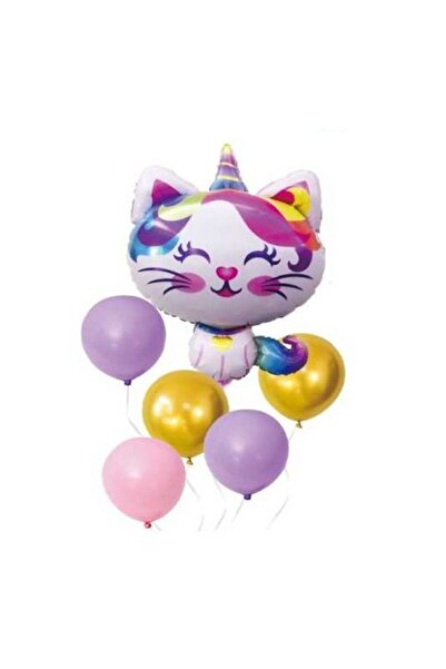 MP Mirific Party Set de 6 baloane din latex și folie metalică, pisică