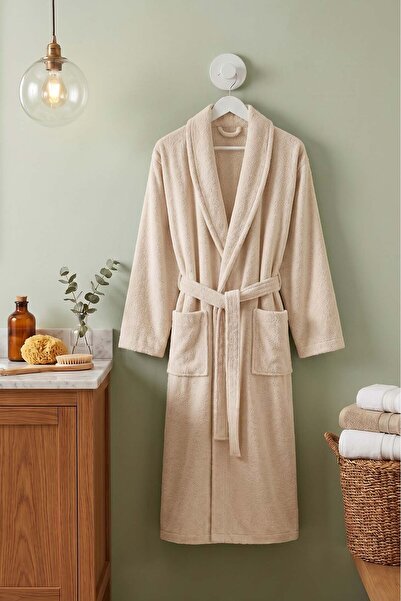 Rivaİstanbul Cream Şalyaka 100% Cotton Unisex Hotel & Spa Bathrobe