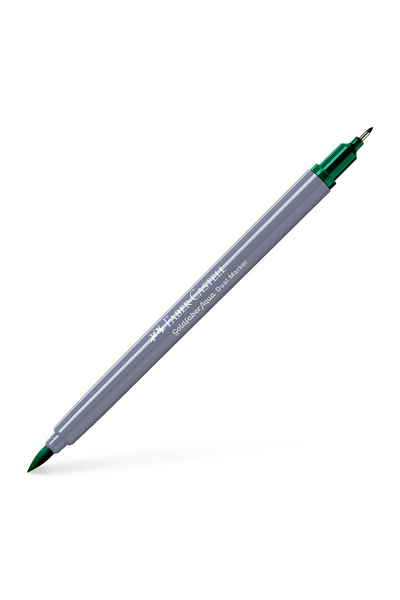 Faber Castell Marker solubil cu 2 vârfuri Goldfaber Verde ftalocianină închis...