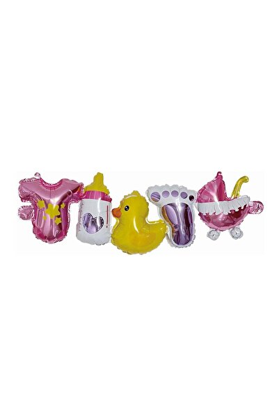 MP Mirific Party Ghirlandă de baloane din folie metalizată, Fetiță, 96 x 27 cm
