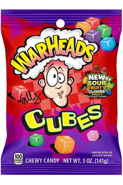 WarHeads مكعبات حلوى مضغ بنكهة حامضة وحلوة وفاكهية 5 أونصة (141 جرام)