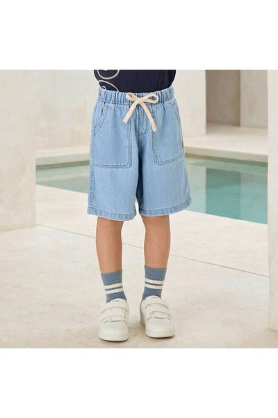 Lee Cooper Drawstring Denim Shorts with Pockets