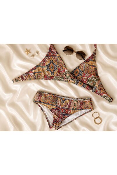 Ruko Etnik Desenli Bikini Takımı