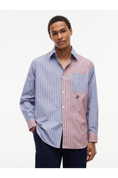 Tommy Hilfiger T1 LS PREP STRIPE BLOCKING SHIRT