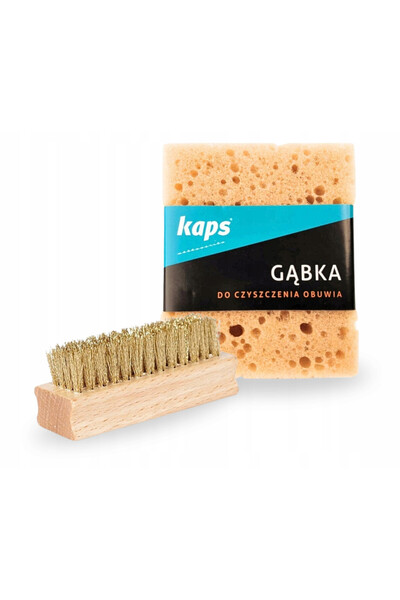 kaps Set de curatat incaltaminte, Kaps, 2 in 1, Burete de curatat, Perie din ...
