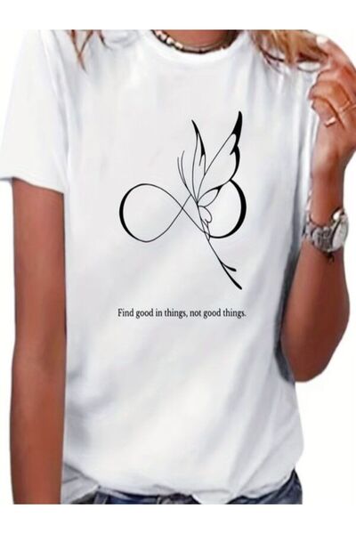 COZYWEAR Women's White Printed T-Shirt