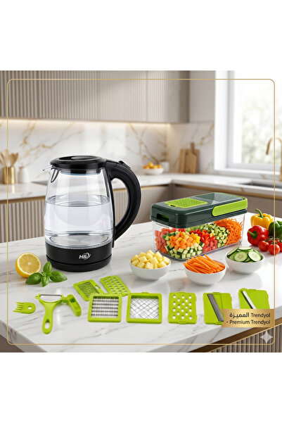 GENERAL Smart Kitchen Integrated Set: 2L Luminous Glass Water Kettle + Multi-...