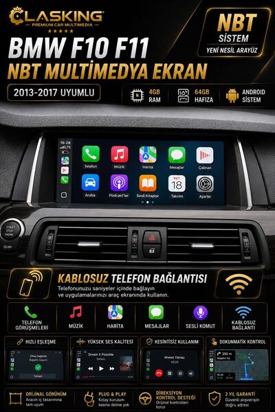 ClasKing BMW F10 F11 NBT Multimedya Ekran 4GB 64GB Geri Görüş Kamerası Destek...