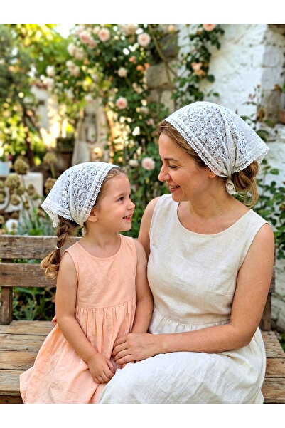 Mufincollection Set de bandane triunghiulare din dantelă pentru mamă și fiică...