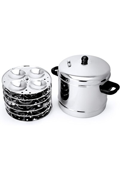 Chef Inox Stainless Steel Idli Cooker, 6 Tiers, 24 Idli Rice Cakes, Dishwashe...