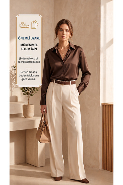 Modasultan Women's Coffee Color Stylish and Flowy Comfortable Fit Premium Qua...