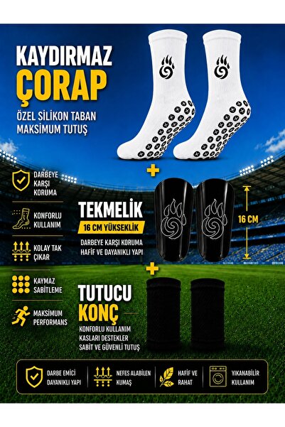 BS BEYAZ SHOES Professional Anti-Slip Socks, Shin Guard 12 Cm, Shin Guard 1.6...