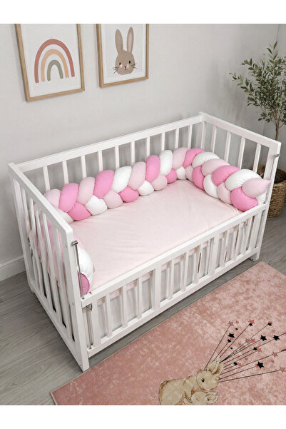 bebek_iklimi 240 cm 3-Piece Knitted Protection Cover 3-Sided Knitted Crib Pro...